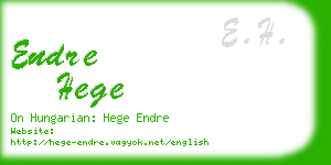 endre hege business card